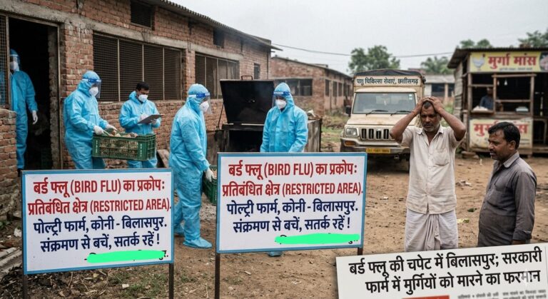 बर्ड फ्लू की चपेट में बिलासपुर;- सरकारी फार्म में मुर्गियों को मारने का फरमान