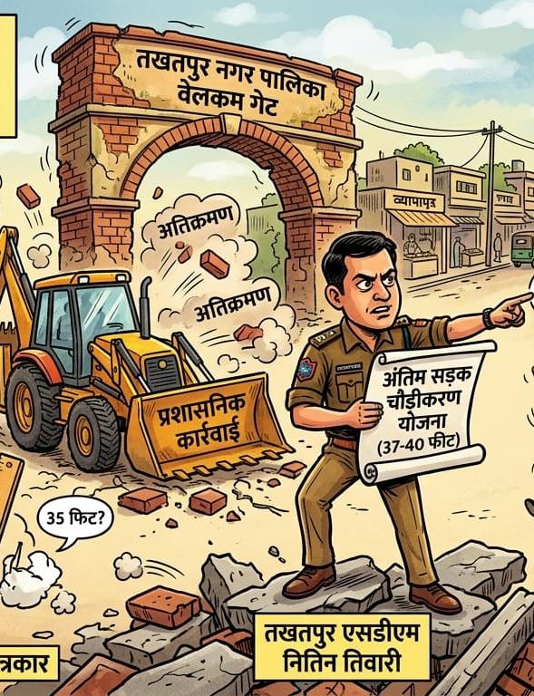 नगर में आज महा-अतिक्रमण हटाओ अभियान:~एसडीएम की मौजूदगी में 5 बुलडोजर तैयार