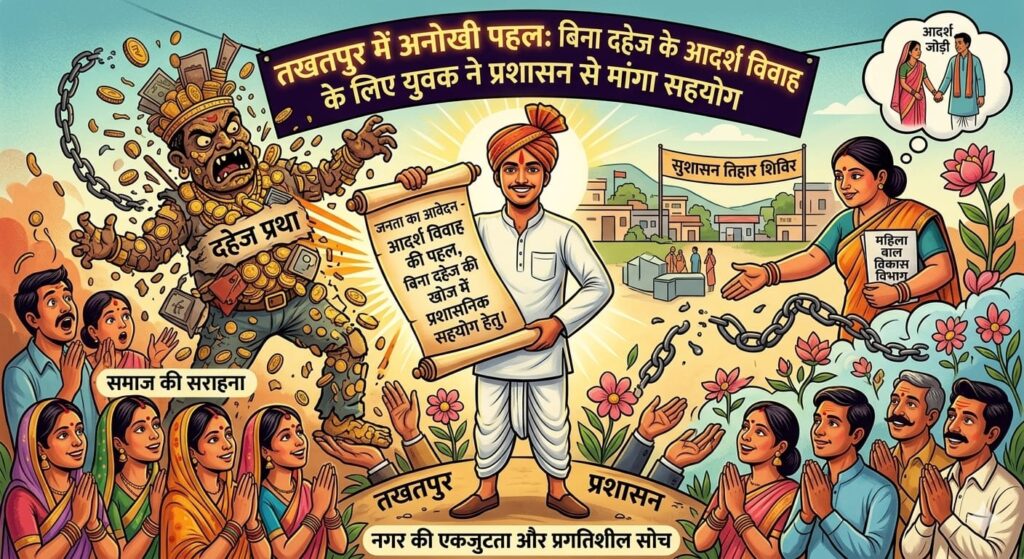 तखतपुर में अनोखी पहल: बिना दहेज के आदर्श विवाह के लिए युवक ने प्रशासन से मांगा सहयोग।